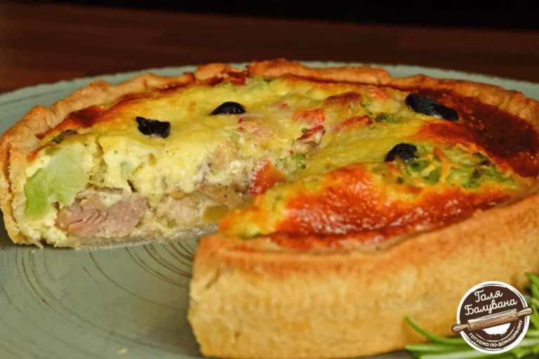 Кіш з печеною куркою та овочами 2